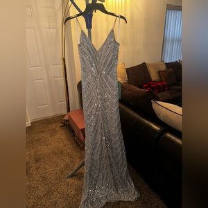Prom Silver Dress NWT